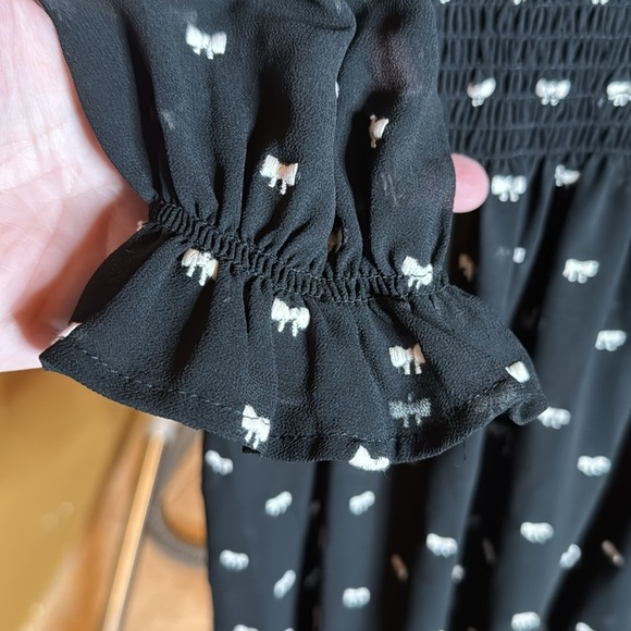 NWT Maje Rythonoeud Embroidered Bow Print Mini Dress Size 40 Size 10 - Picture 5 of 13